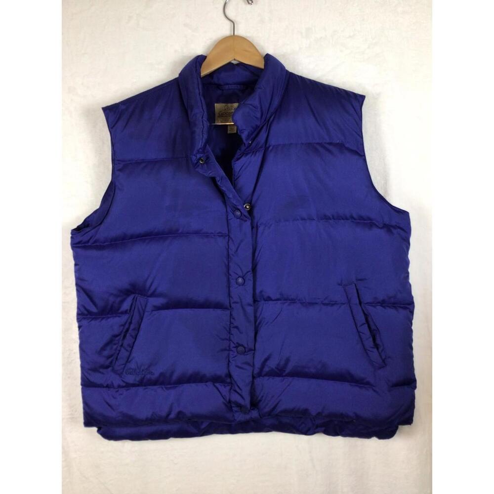 Cabela’s Goose Down Puffer Vest Mens XL Blue Insulated Outdoor Hiking